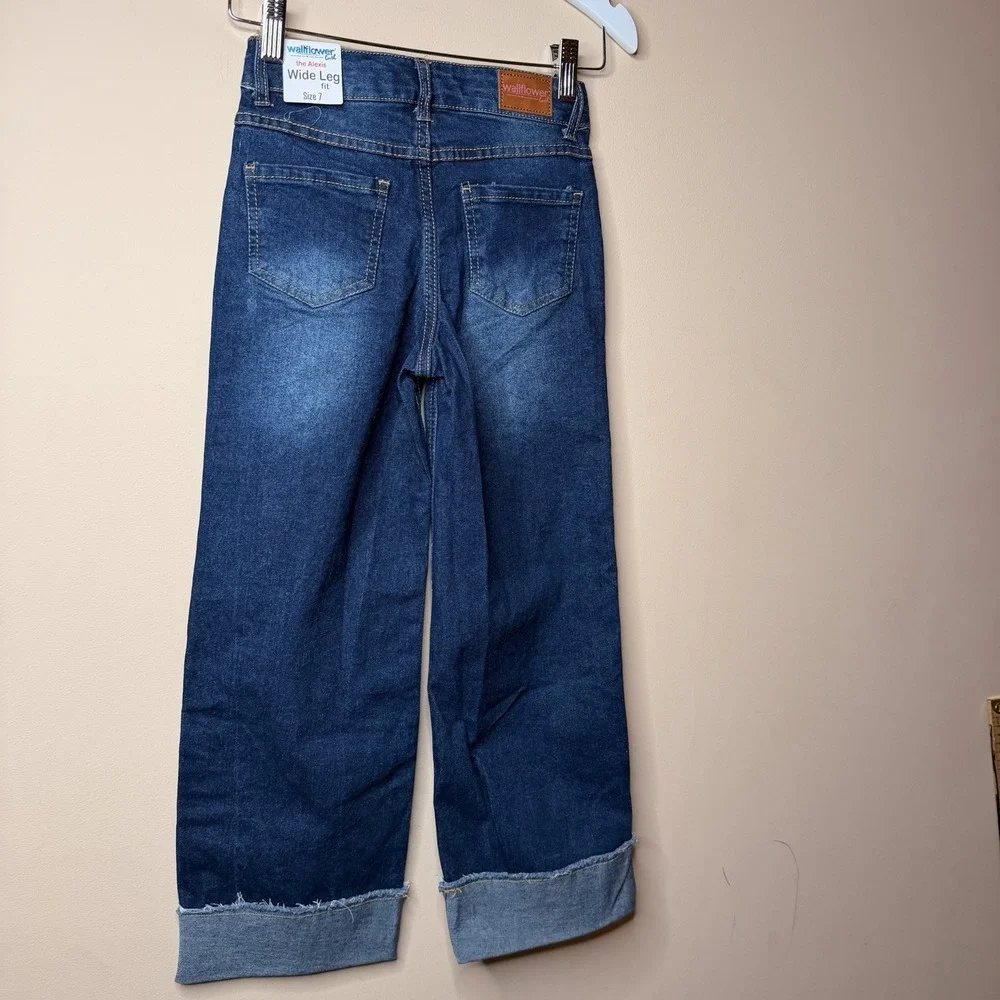Wallflower the Alexis Girl‎ Wide Leg Fit Denim Blue Jeans High Rise Size 7 NWT